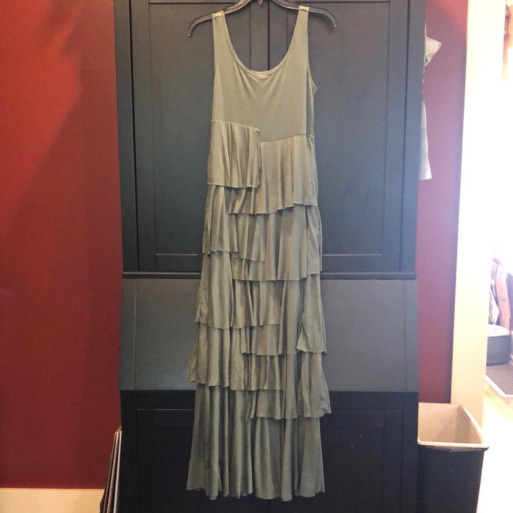 Soft Surroundings Dominique Maxi Ruffle Tiered Dress Sm